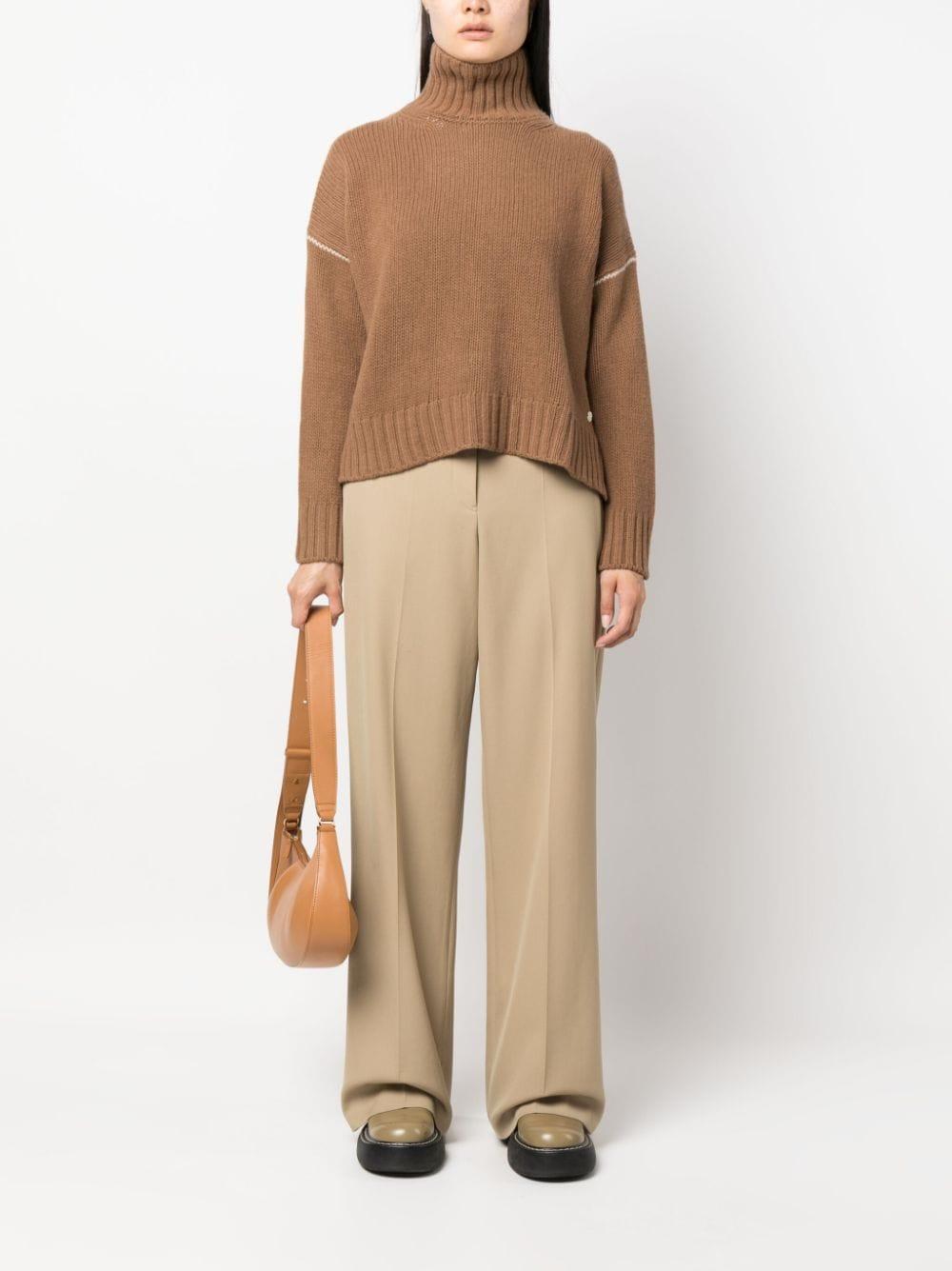 Wool Cable` Turtleneck