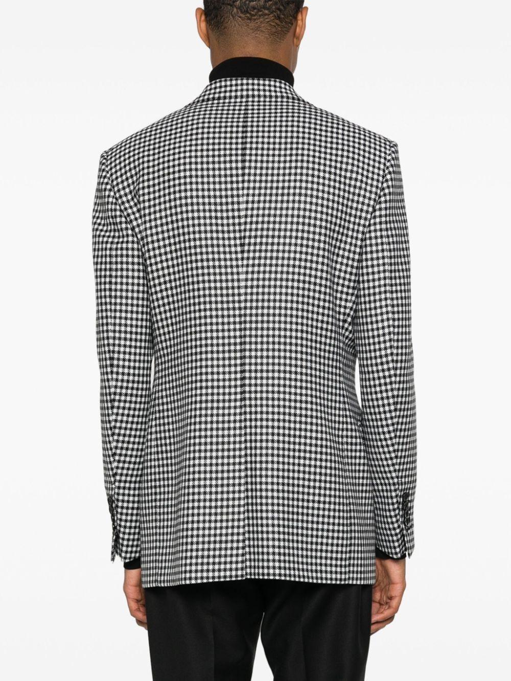 single-breasted houndstooth blazer