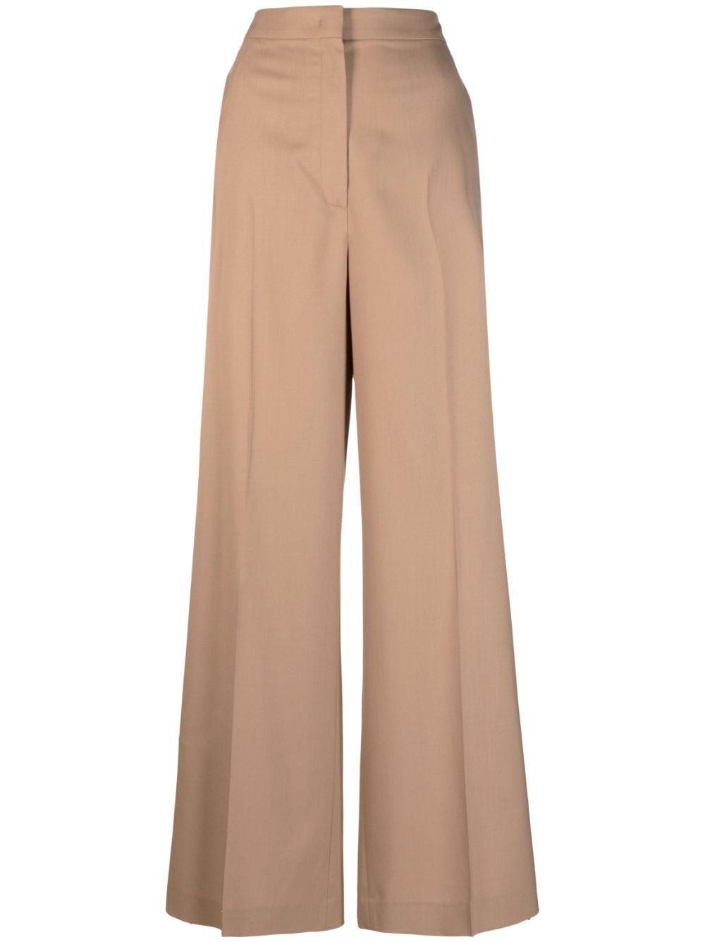 pressed-crease wide-leg trousers