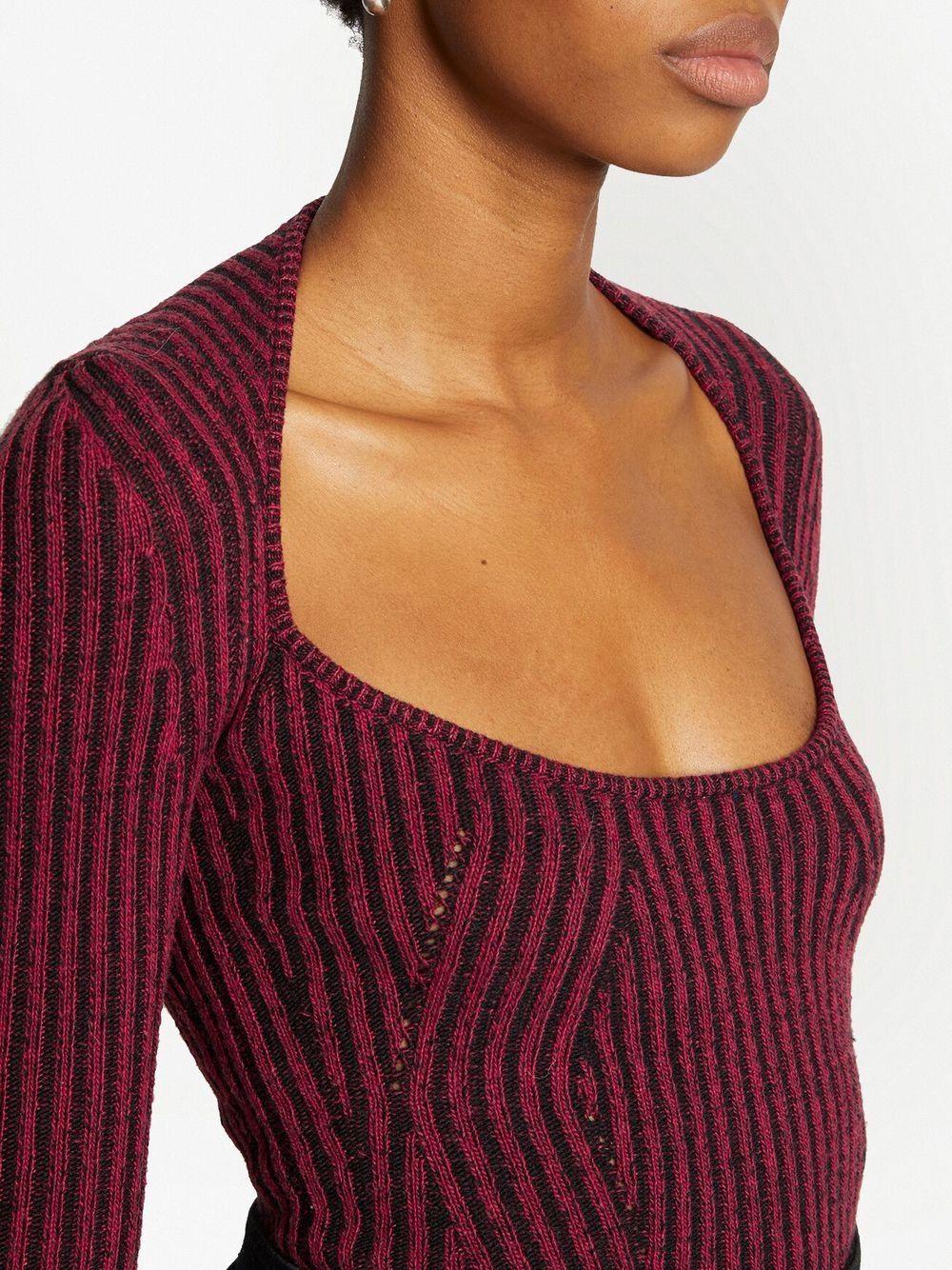 plaited rib scoop neck jumper