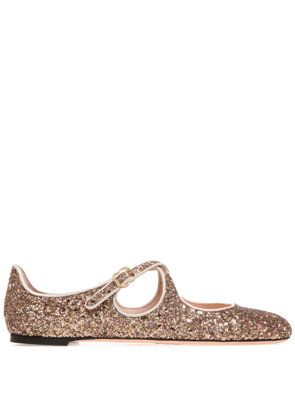 glitter-embellished ballerina shoes