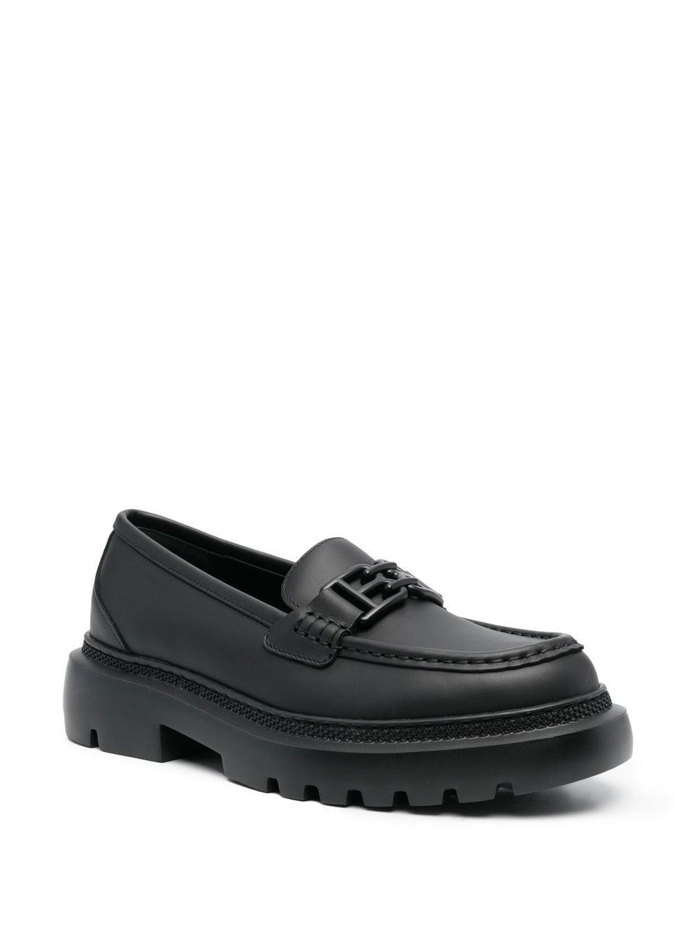 matte logo-plaque detail loafers