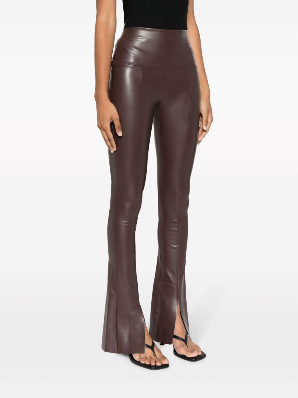 polished-finish flared leggings