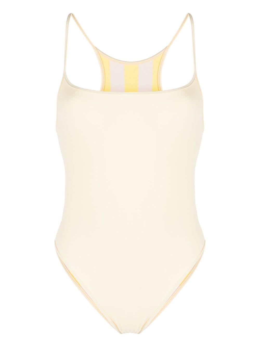 reversible cut-out stripe swimsuit