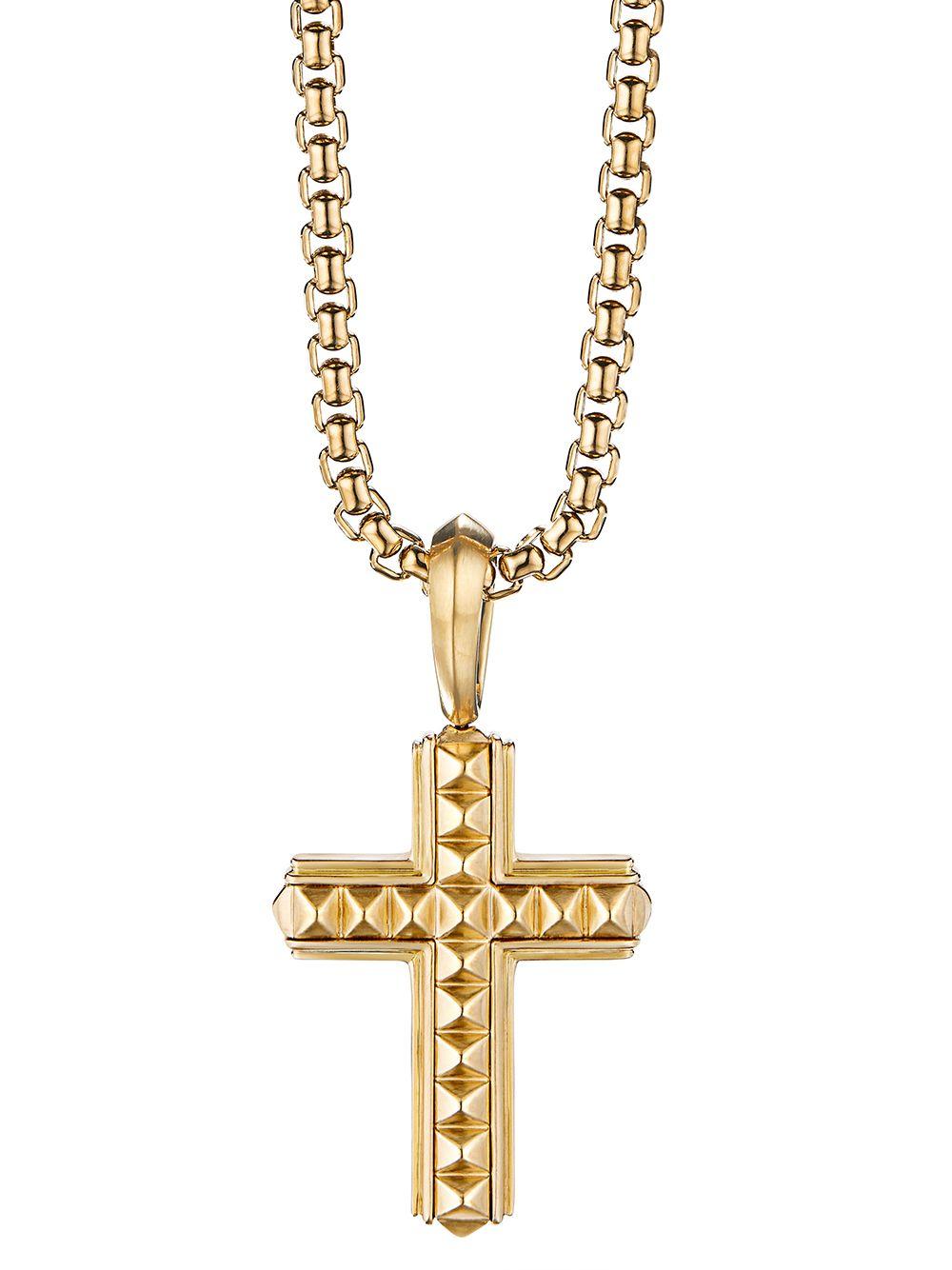 18kt gold cross pendant