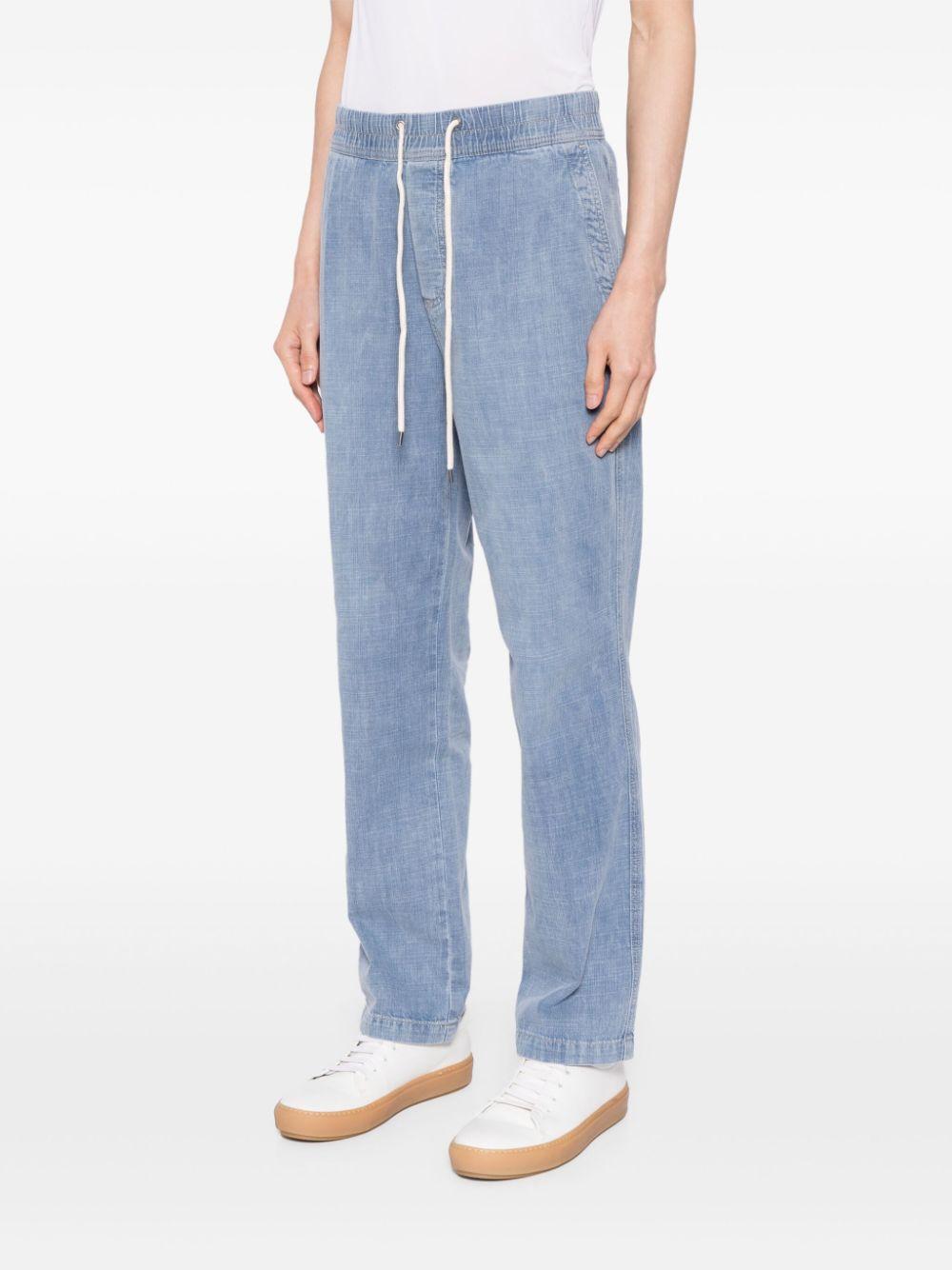 drawstring-waist denim trousers 