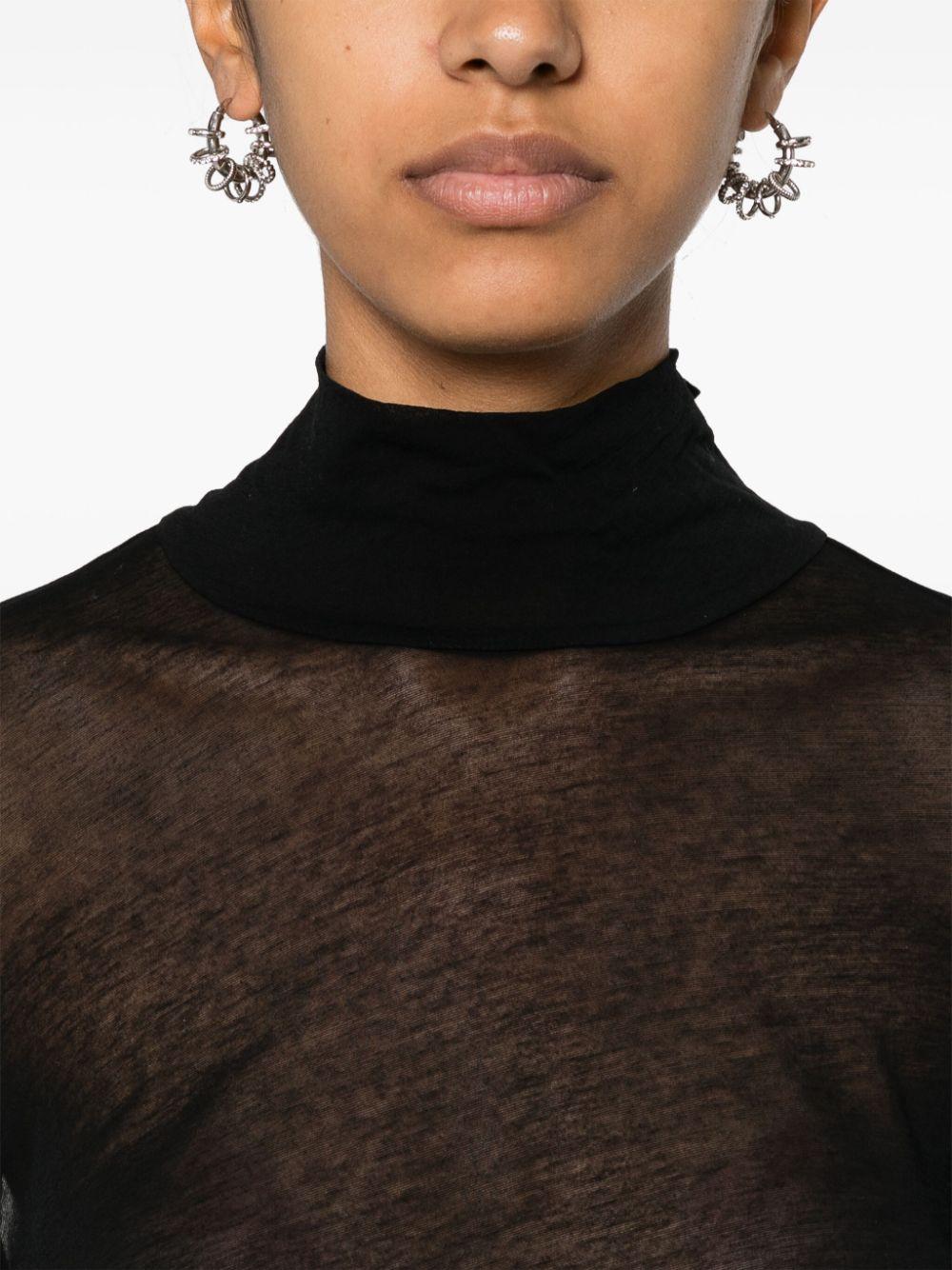 sheer turtleneck long-sleeve T-shirt 