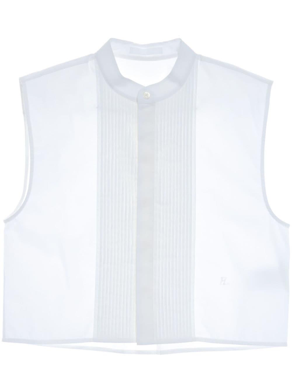 sleeveless tuxedo shirt