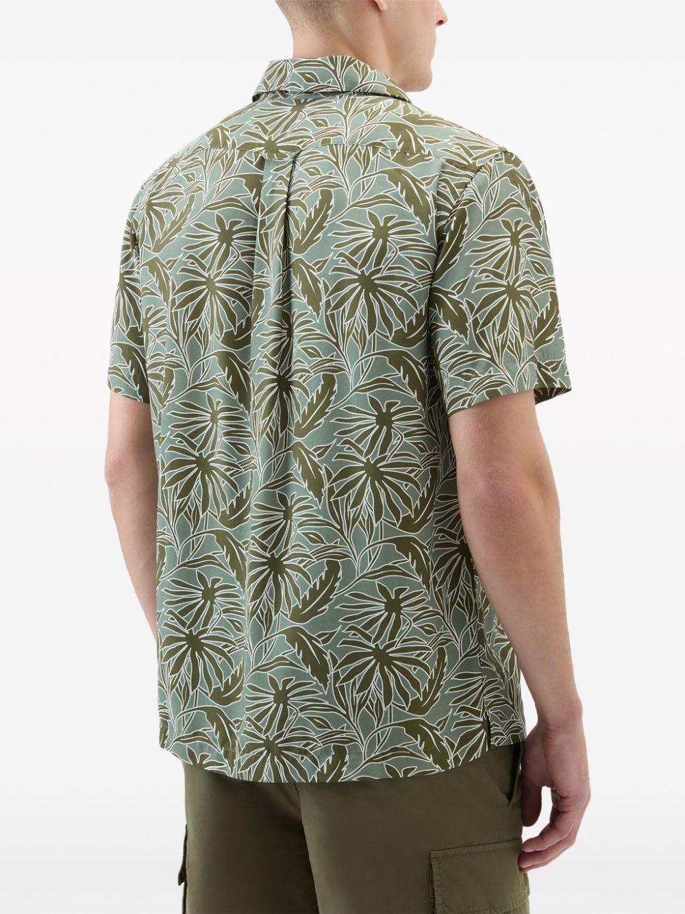 tropical-print bowling shirt