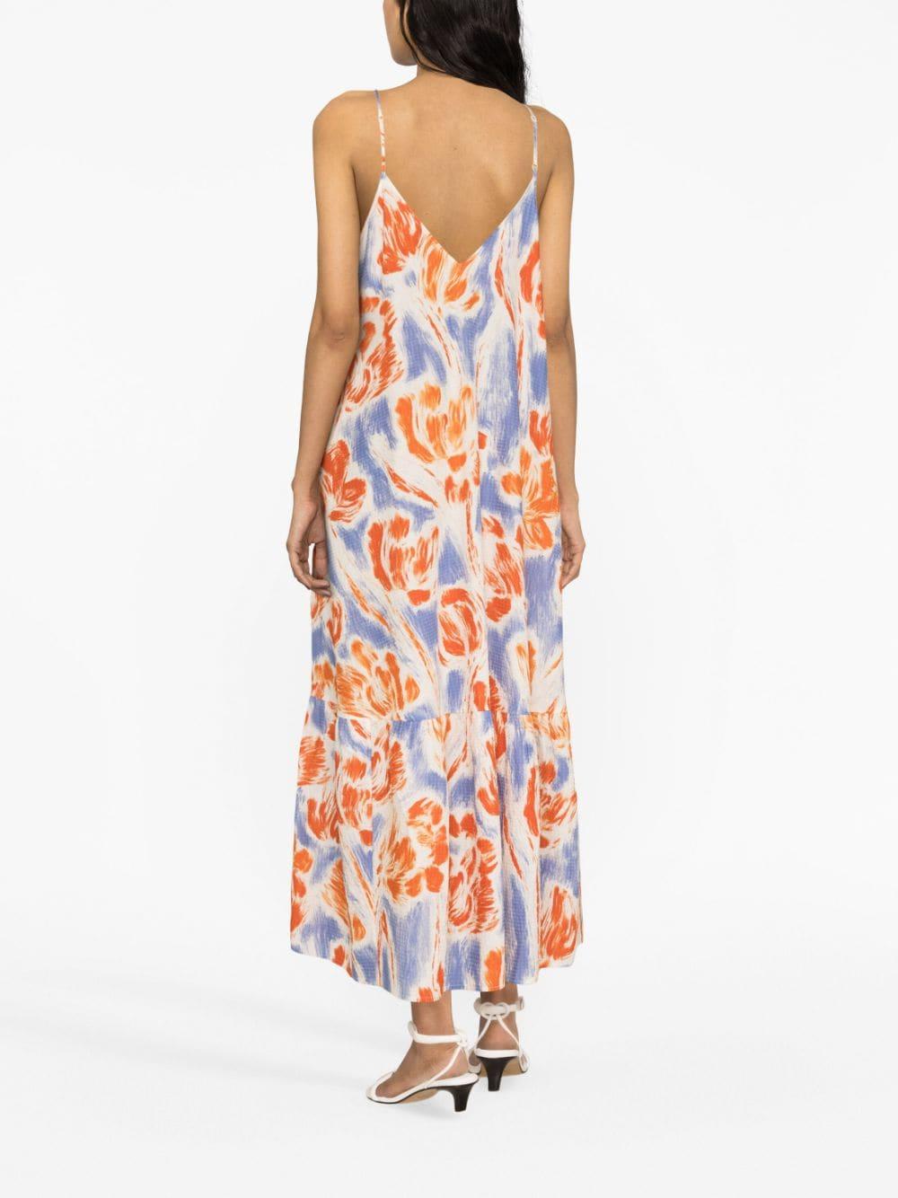 floral print V-neck maxidress