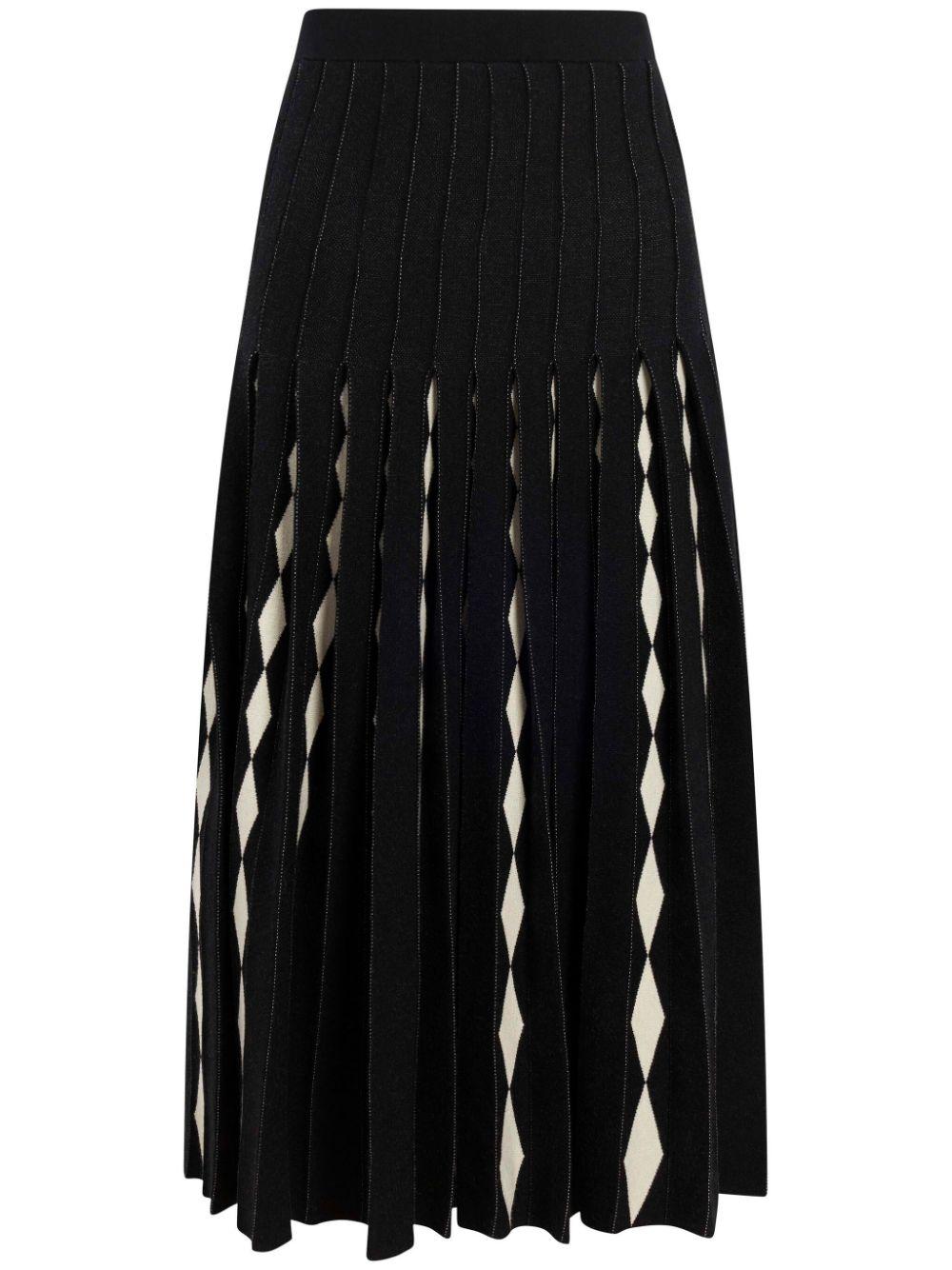 pleated midi skirt