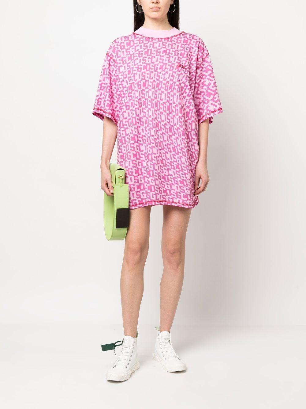 monogram-print T-shirt dress