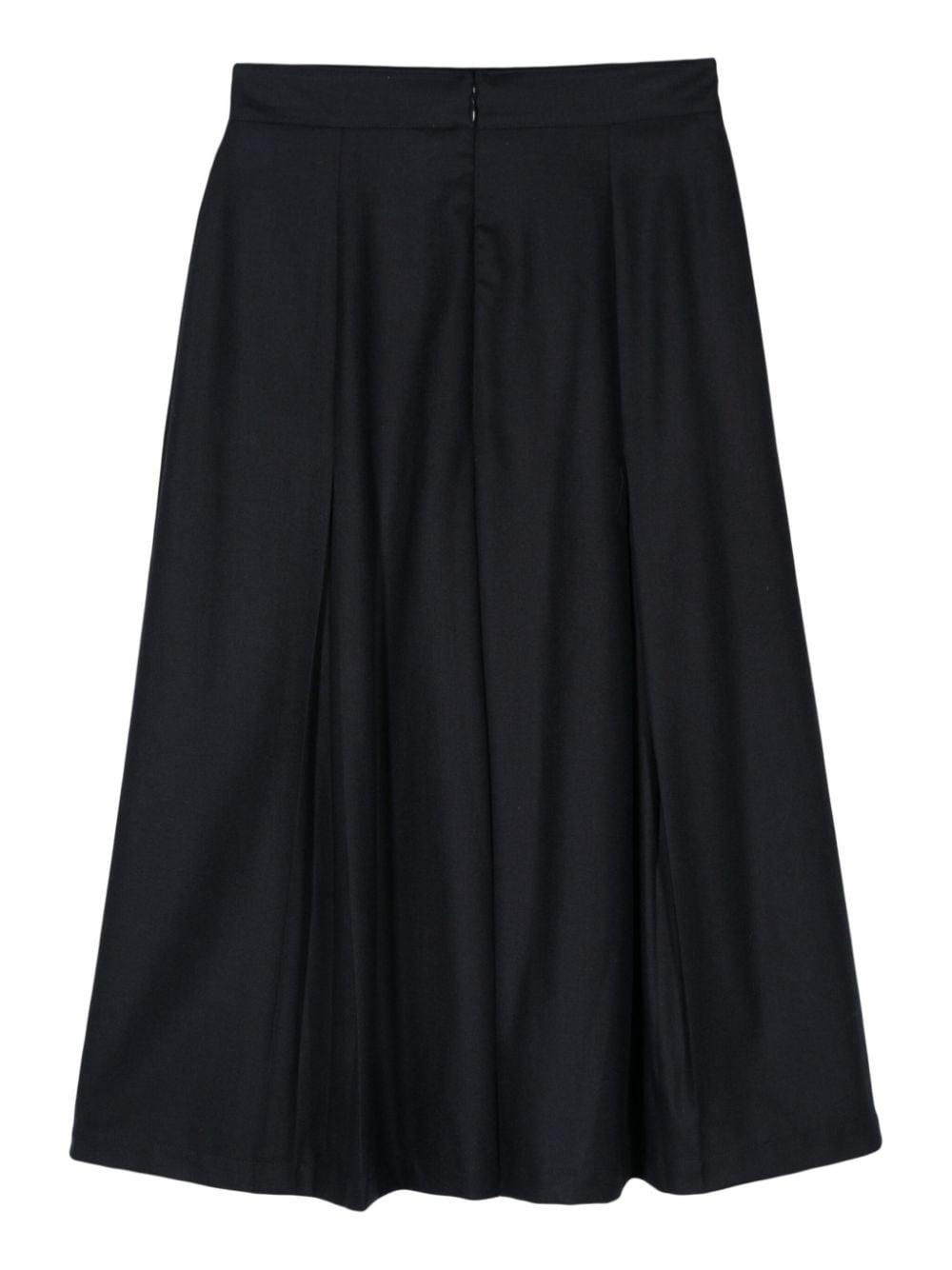 pleated midi skirt