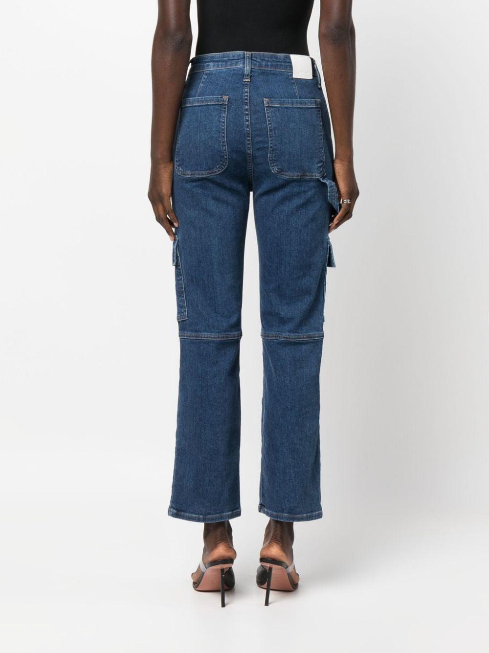 high-rise cropped-leg jeans