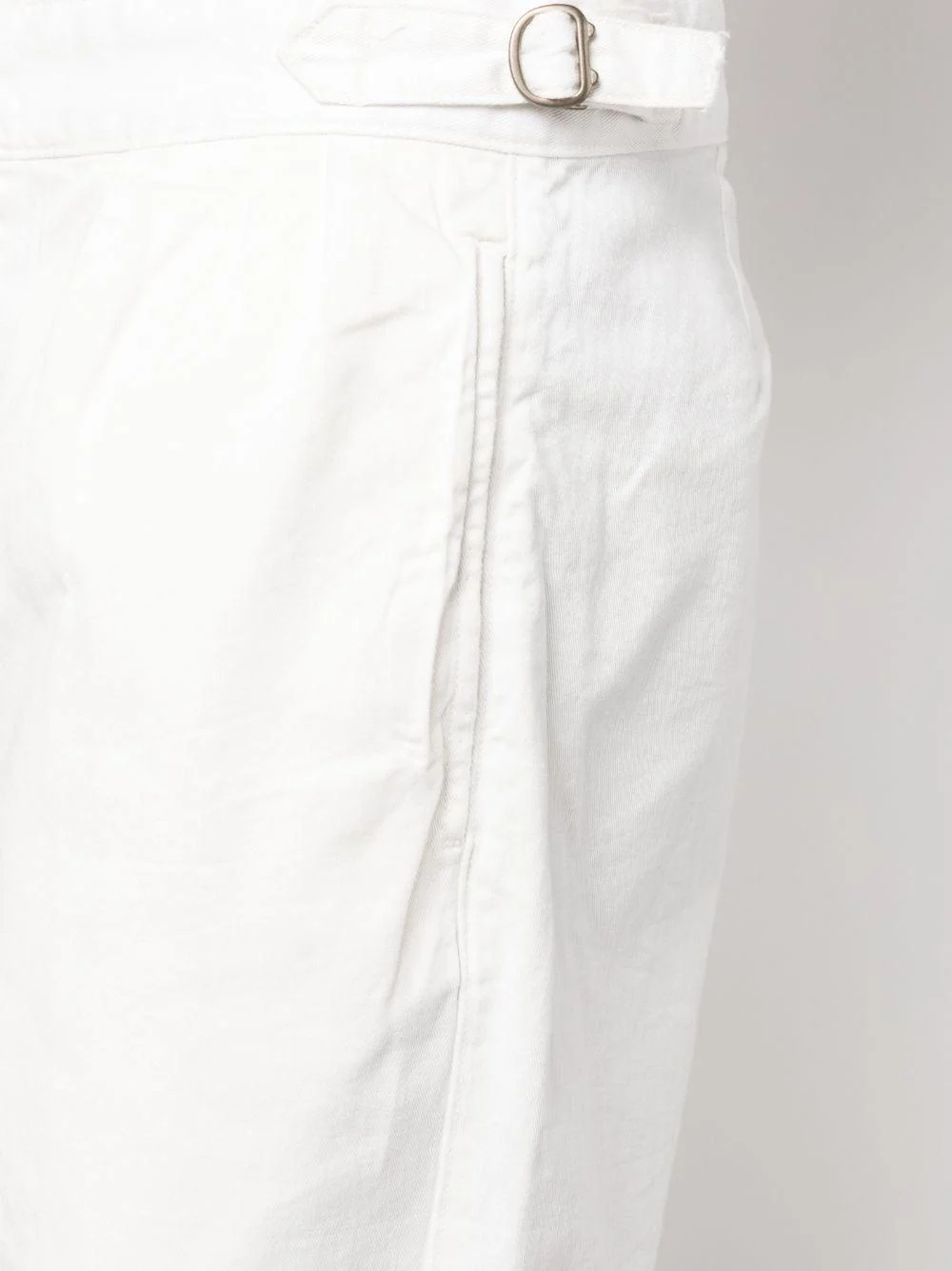 off-centre fastening straight-leg trousers