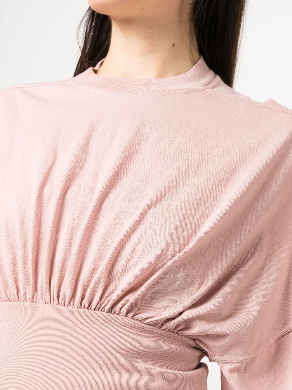 round-neck draped blouse