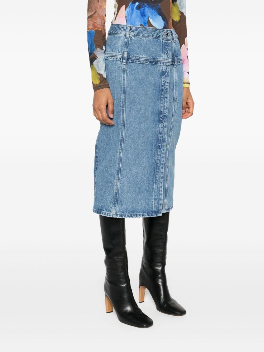 denim midi skirt