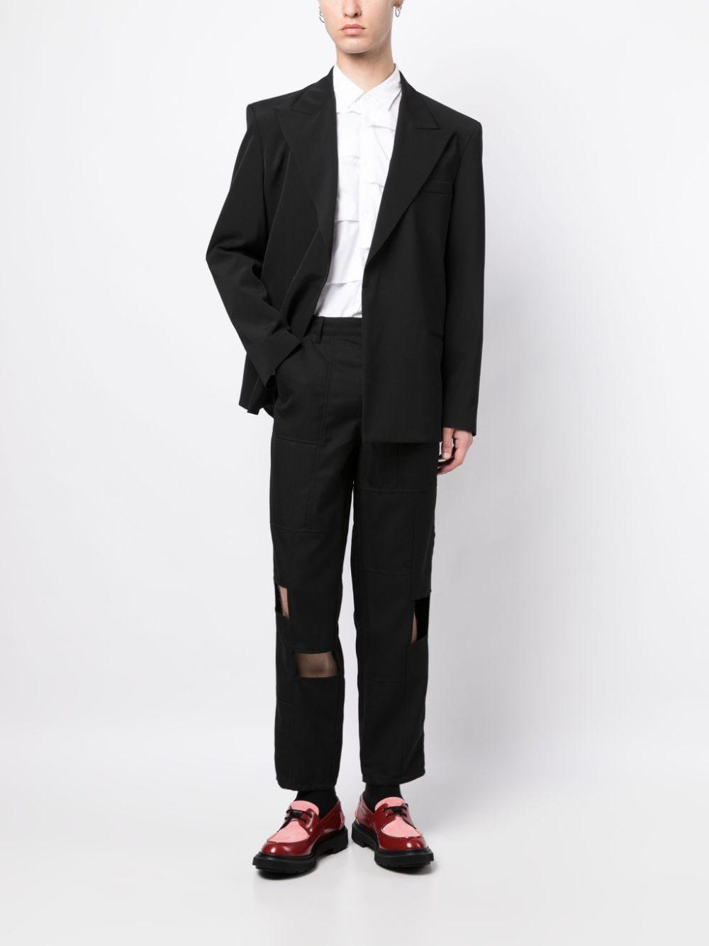 panelled cut-out cropped trousers