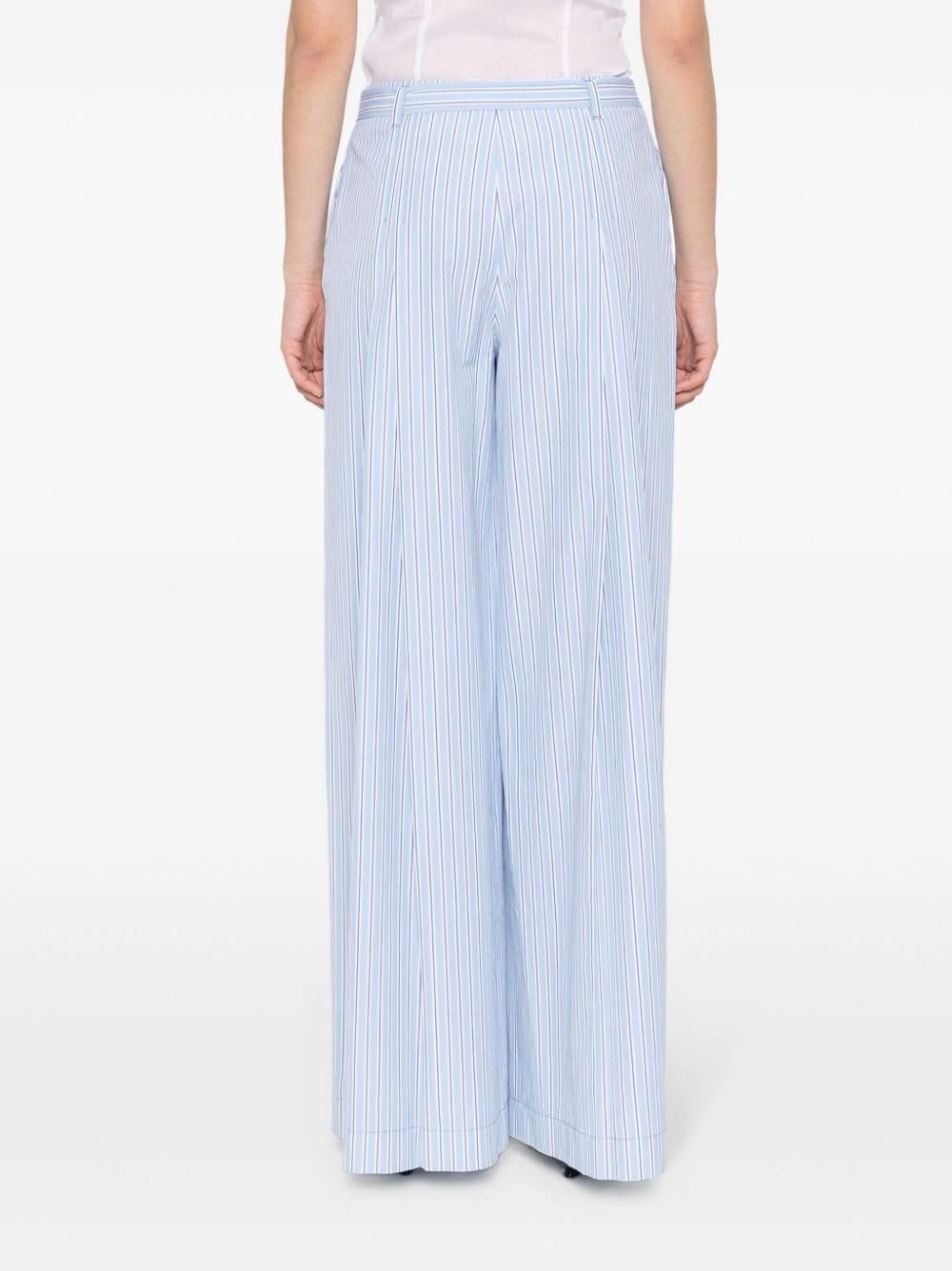 pleat-detail striped palazzo pants