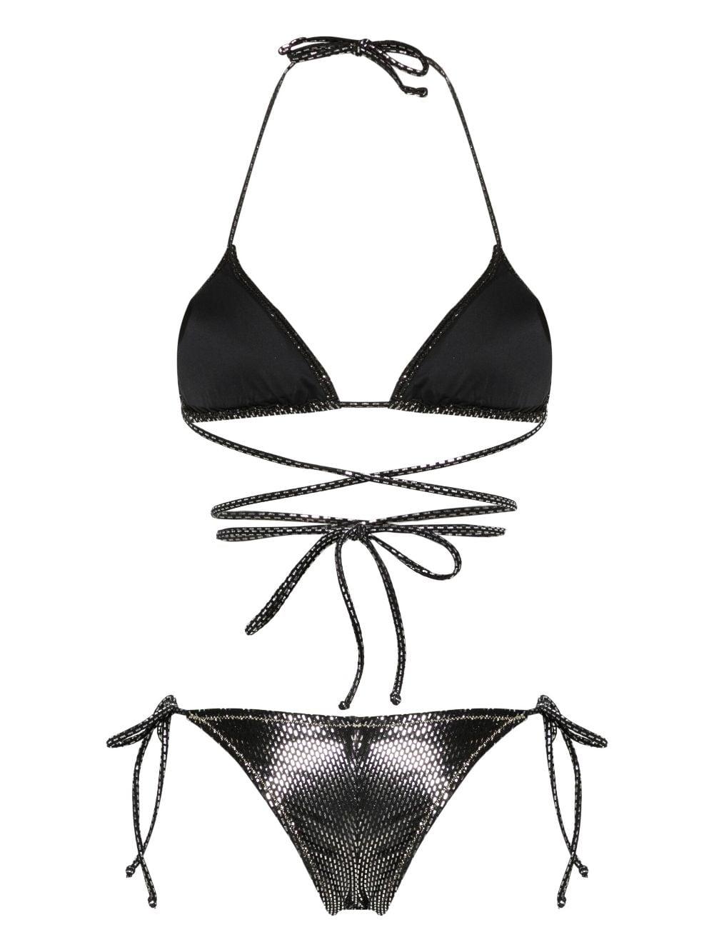 Miami lamé-detailed bikini set