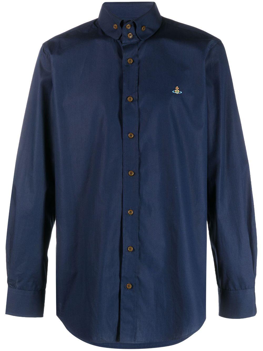 embroidered-Orb poplin shirt