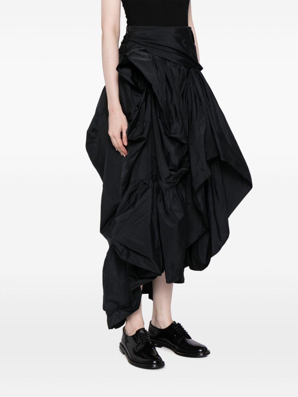 asymmetric tiered maxi skirt