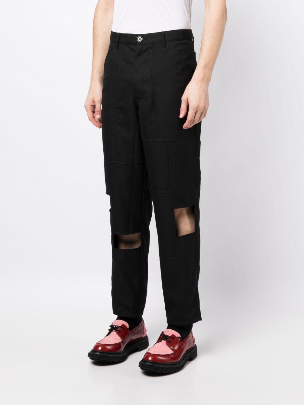 panelled cut-out cropped trousers