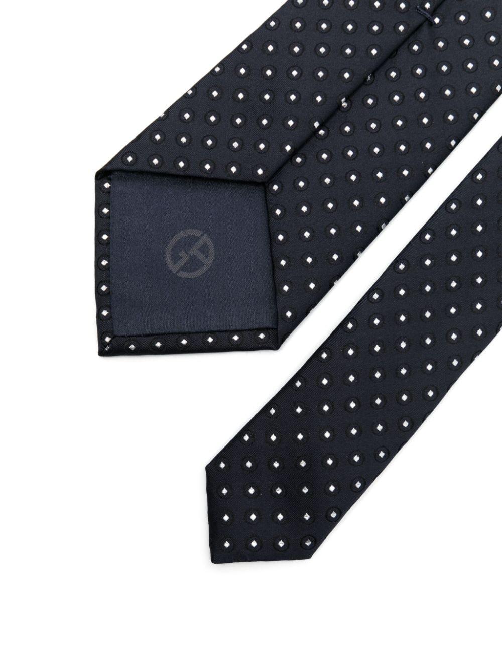 patterned-jacquard silk tie