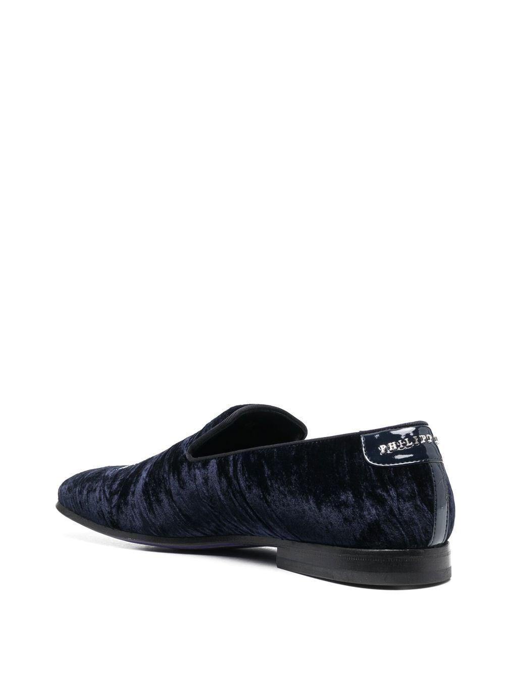 Skull Bones velvet loafers