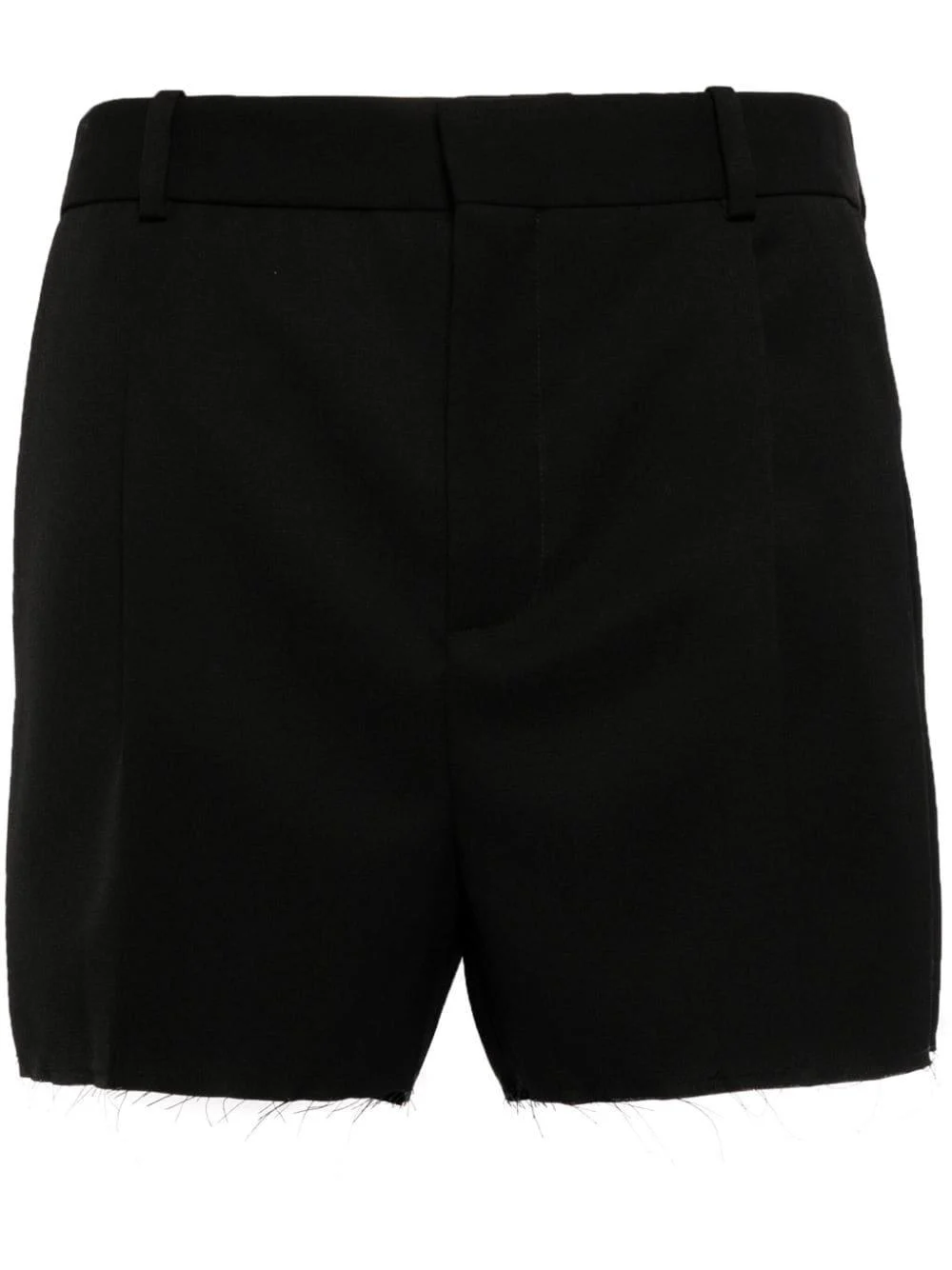 pleated virgin-wool shorts