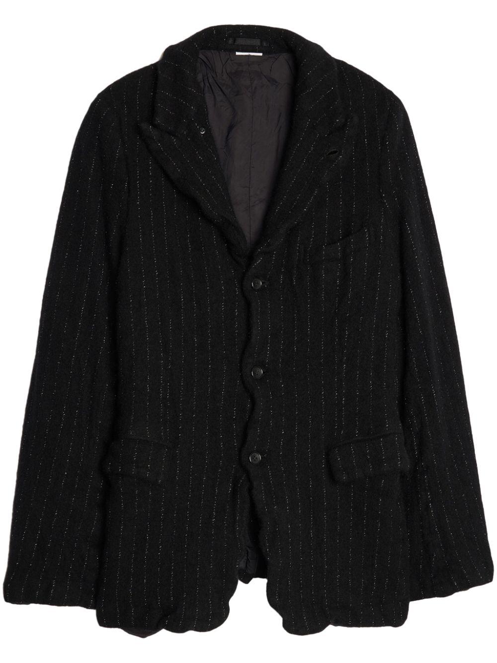 pinstripe asymmetric wool blazer