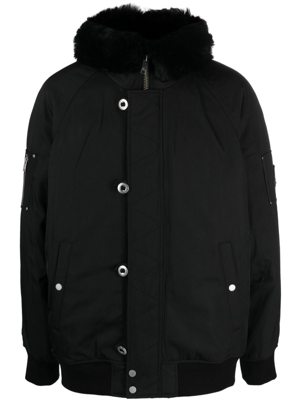 shearling-hoodie padded jacket