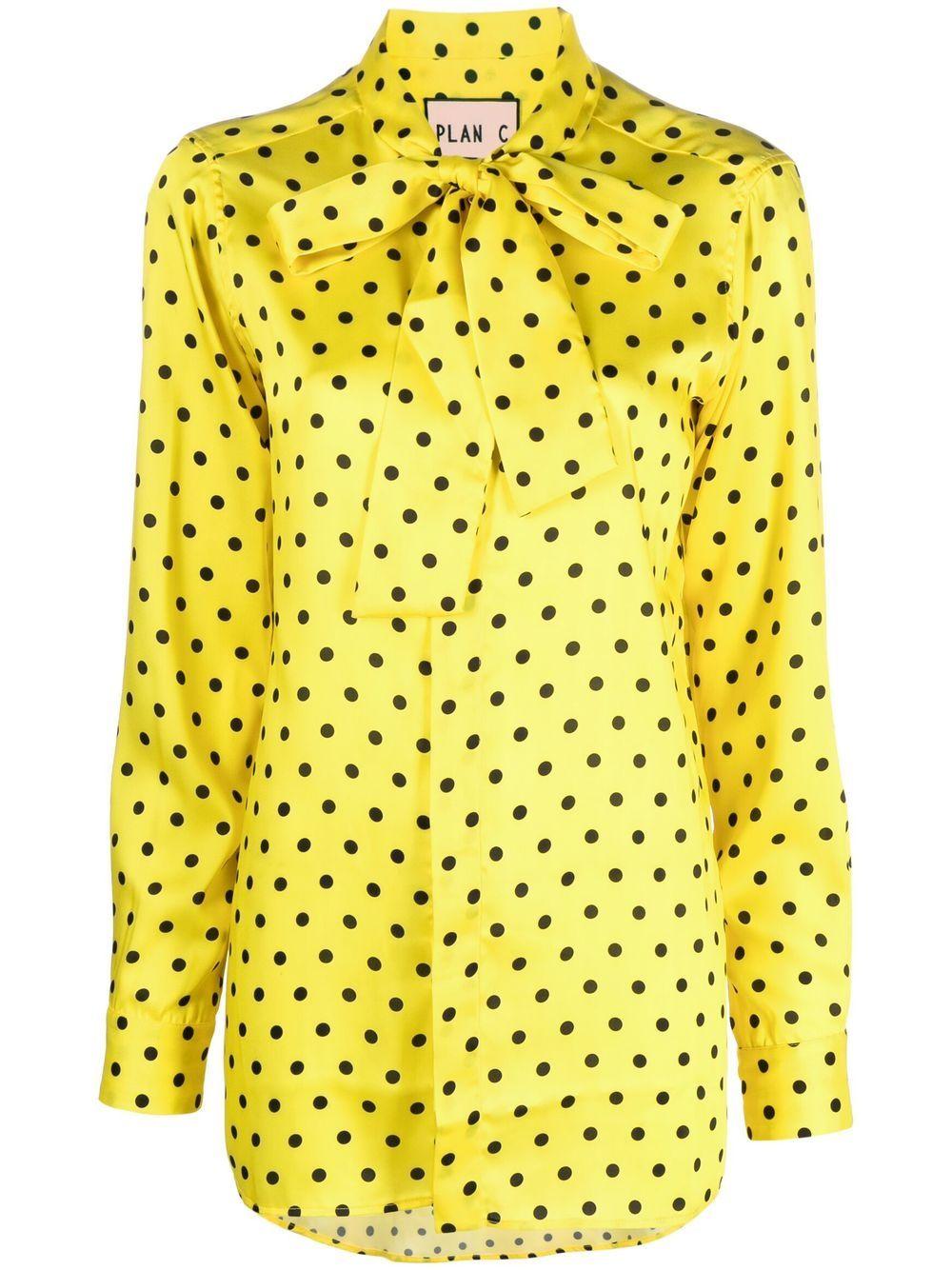 polka-dot print blouse