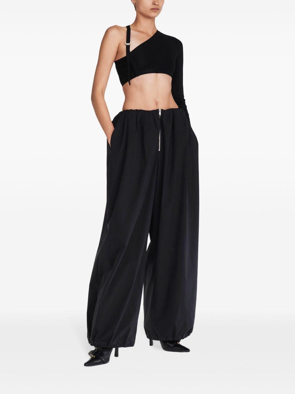 Safety Slider asymmetric crop top