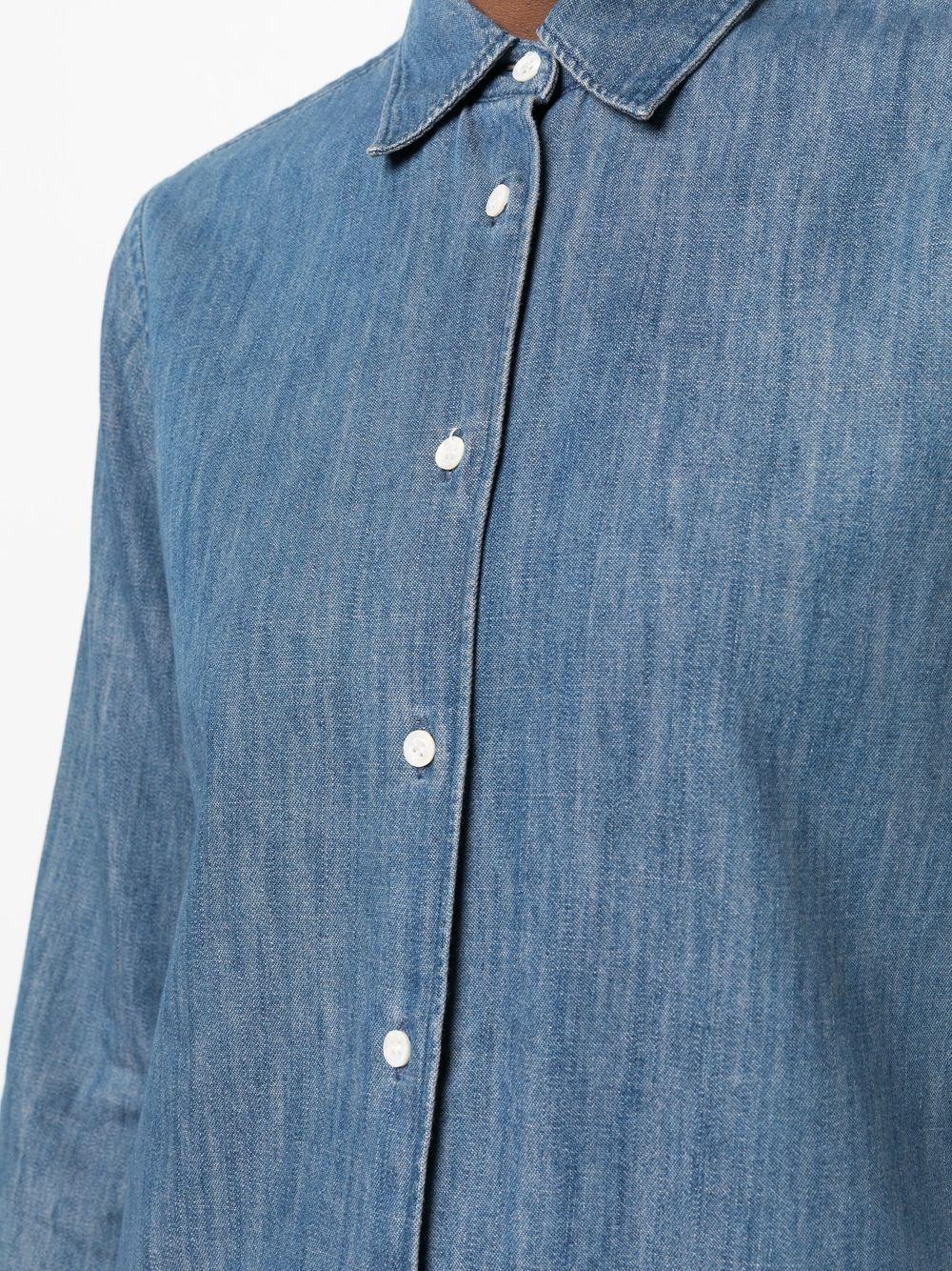 fitted button-down denim shirt