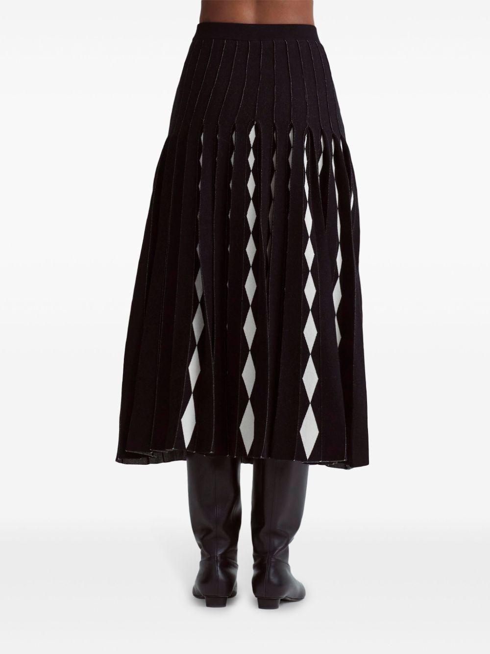 pleated midi skirt