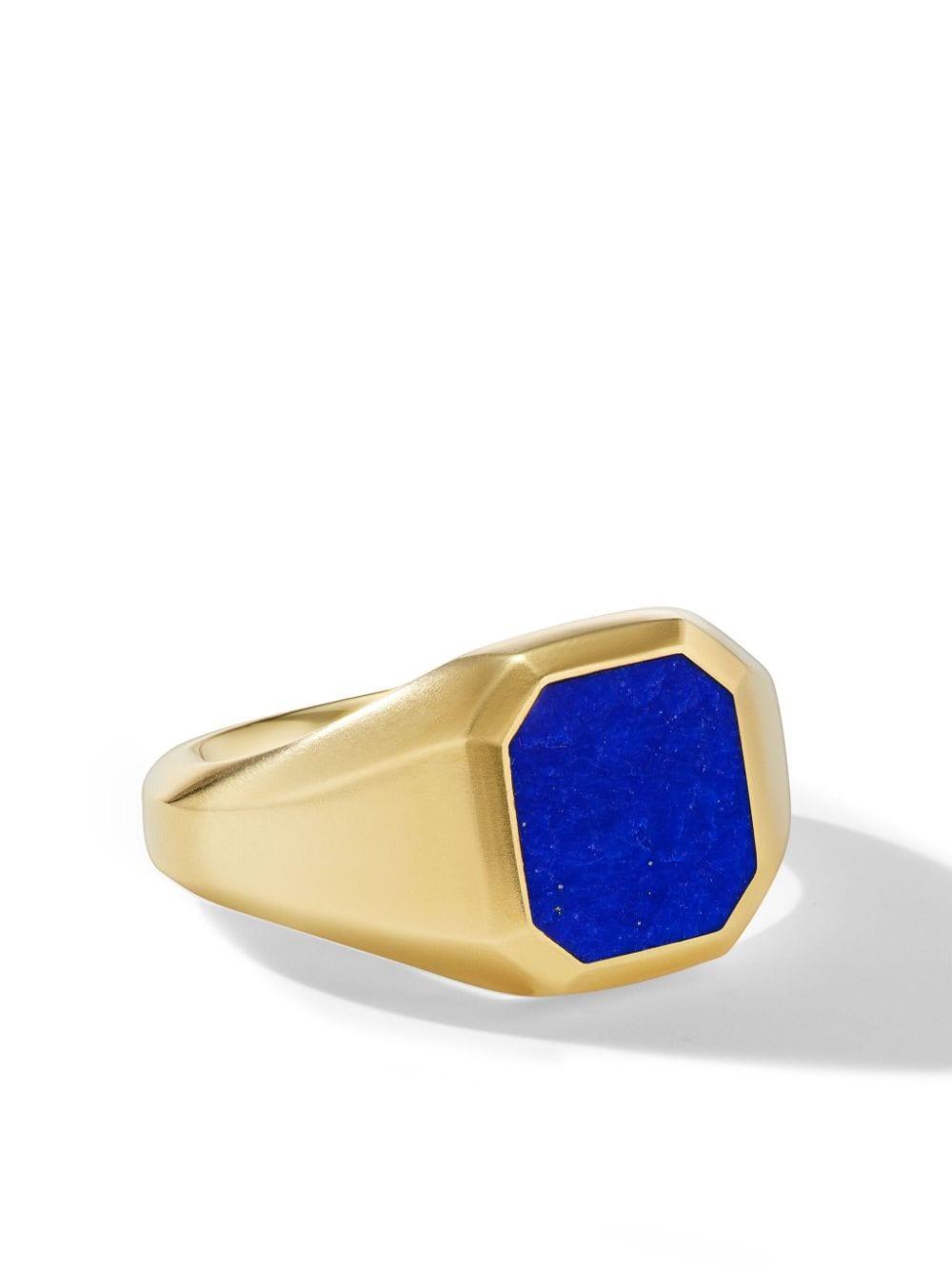 18kt yellow gold lapis lazuli signet ring