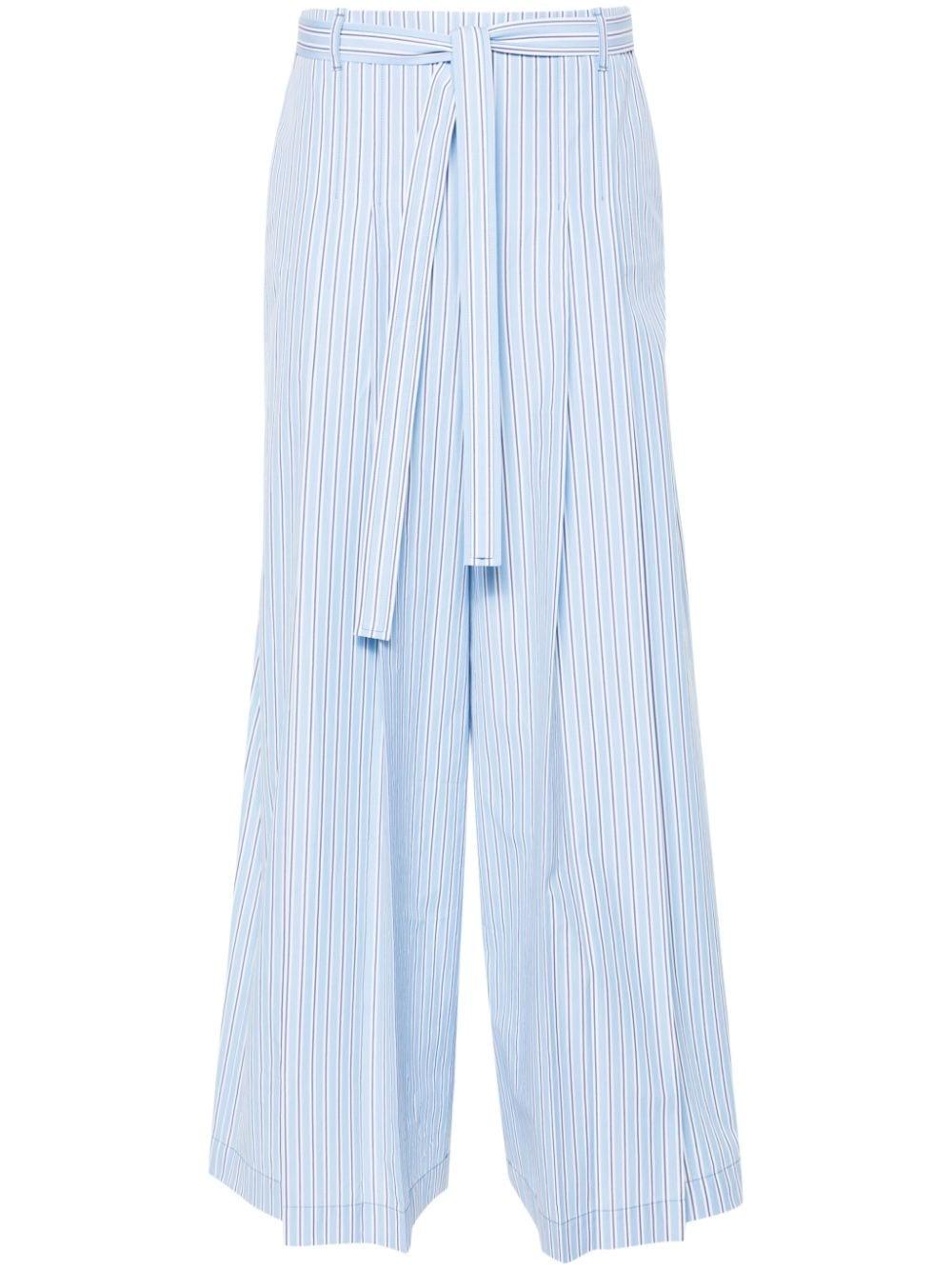 pleat-detail striped palazzo pants