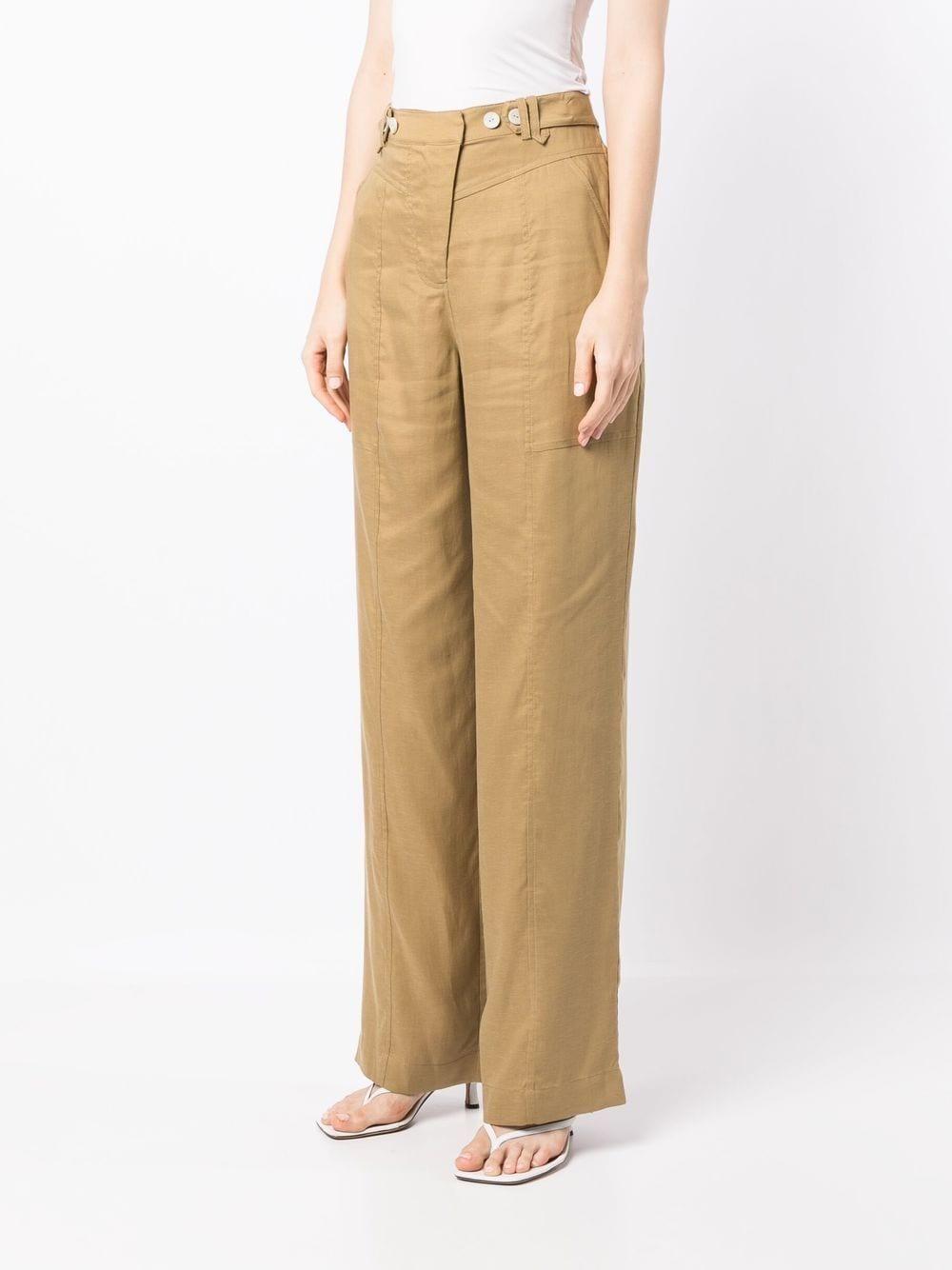 high-waisted straight-leg trousers