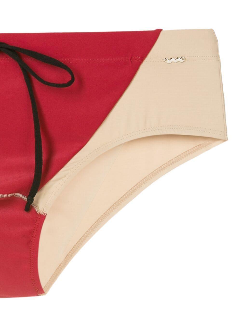 two-tone drawstring swim trunks