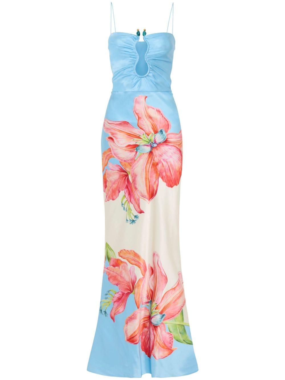 Orchid Oasis strap gown