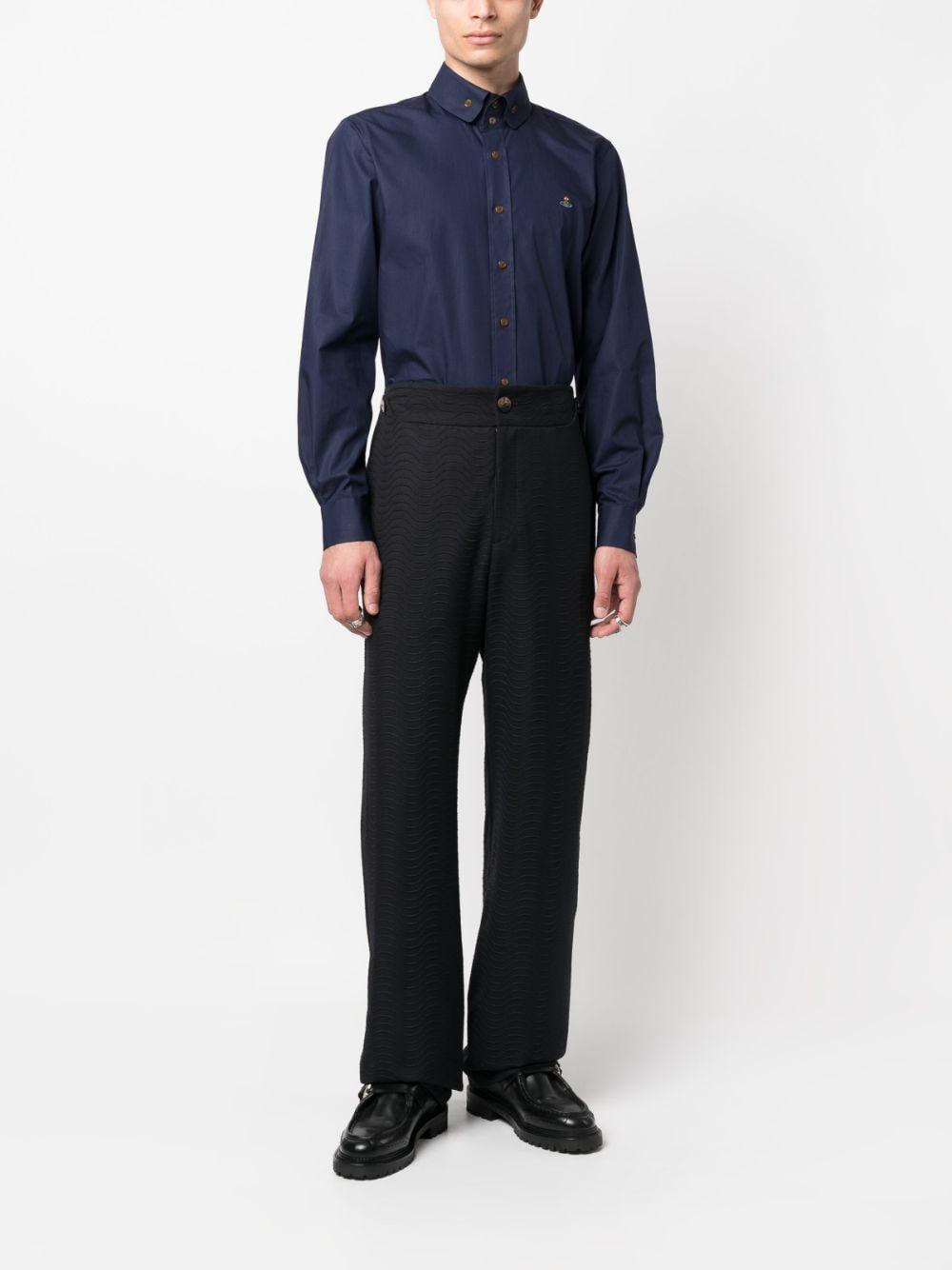 embroidered-Orb poplin shirt