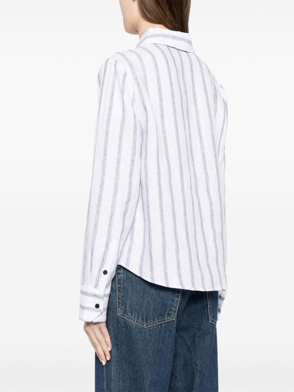 Sky stripe-print linen shirt