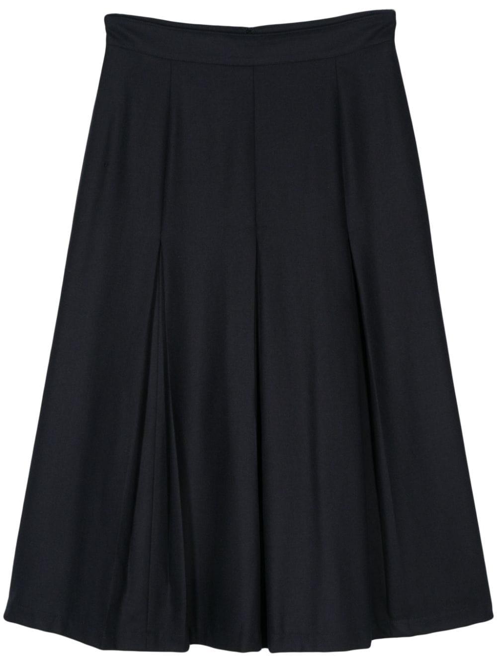 pleated midi skirt