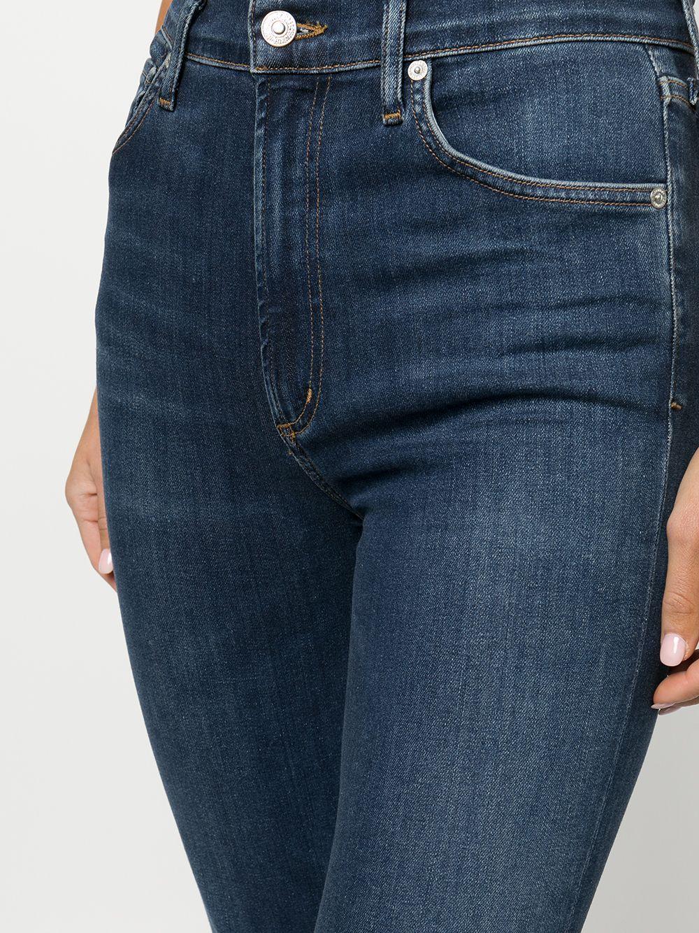 high-waisted flared jeans