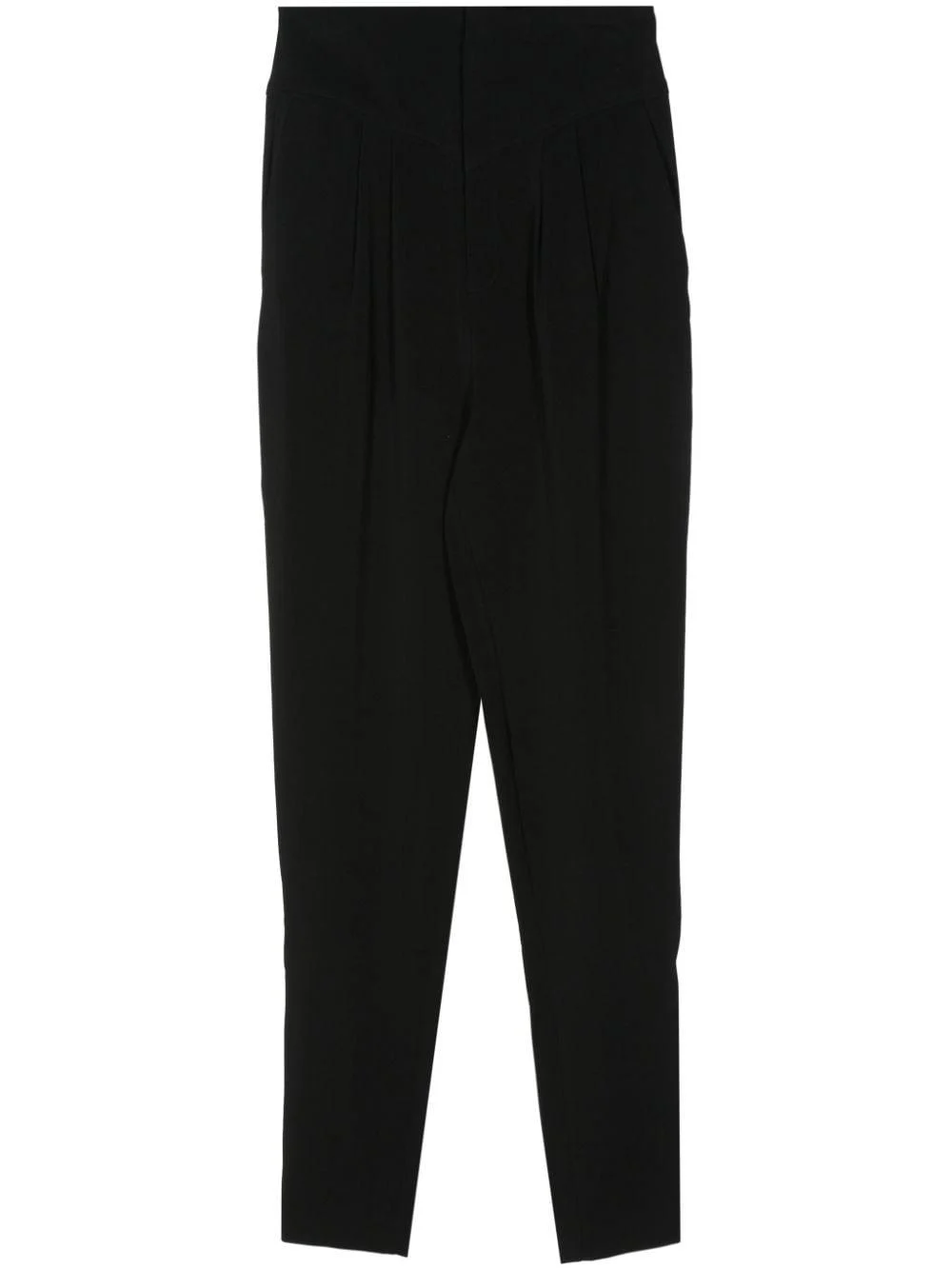 pleat-detail yoke-waist trousers