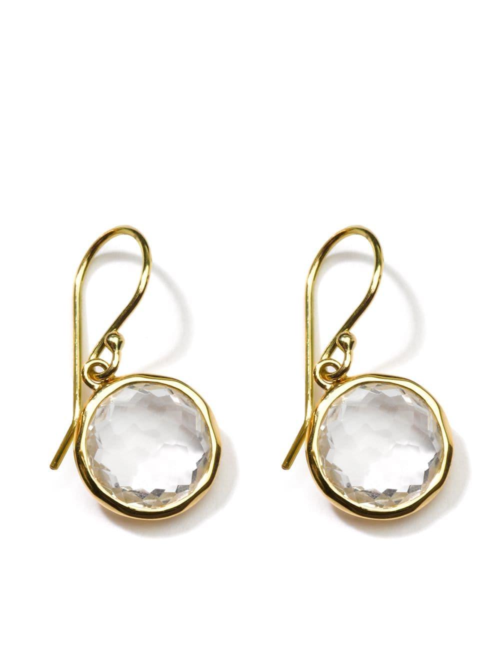 18kt yellow gold Lollipop clear quartz drop earrings