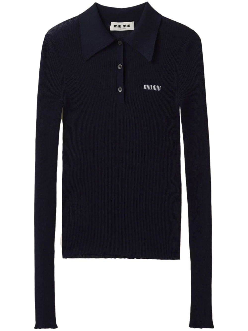 Logo-Intarsia Cashmere Ribbed Polo Shirt