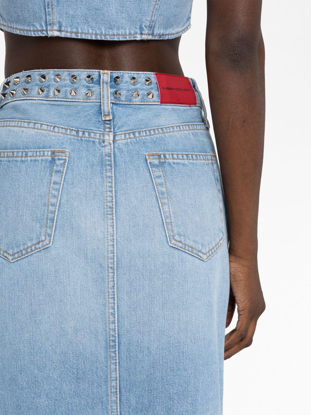 spilt-detail maxi denim skirt