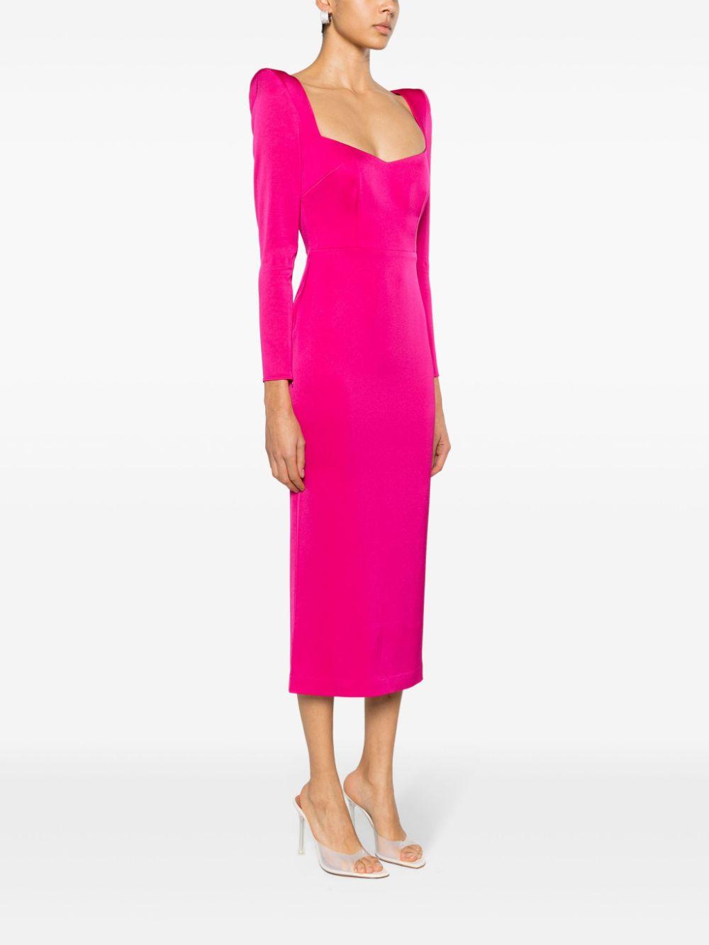 Pink Crepe Midi Dress